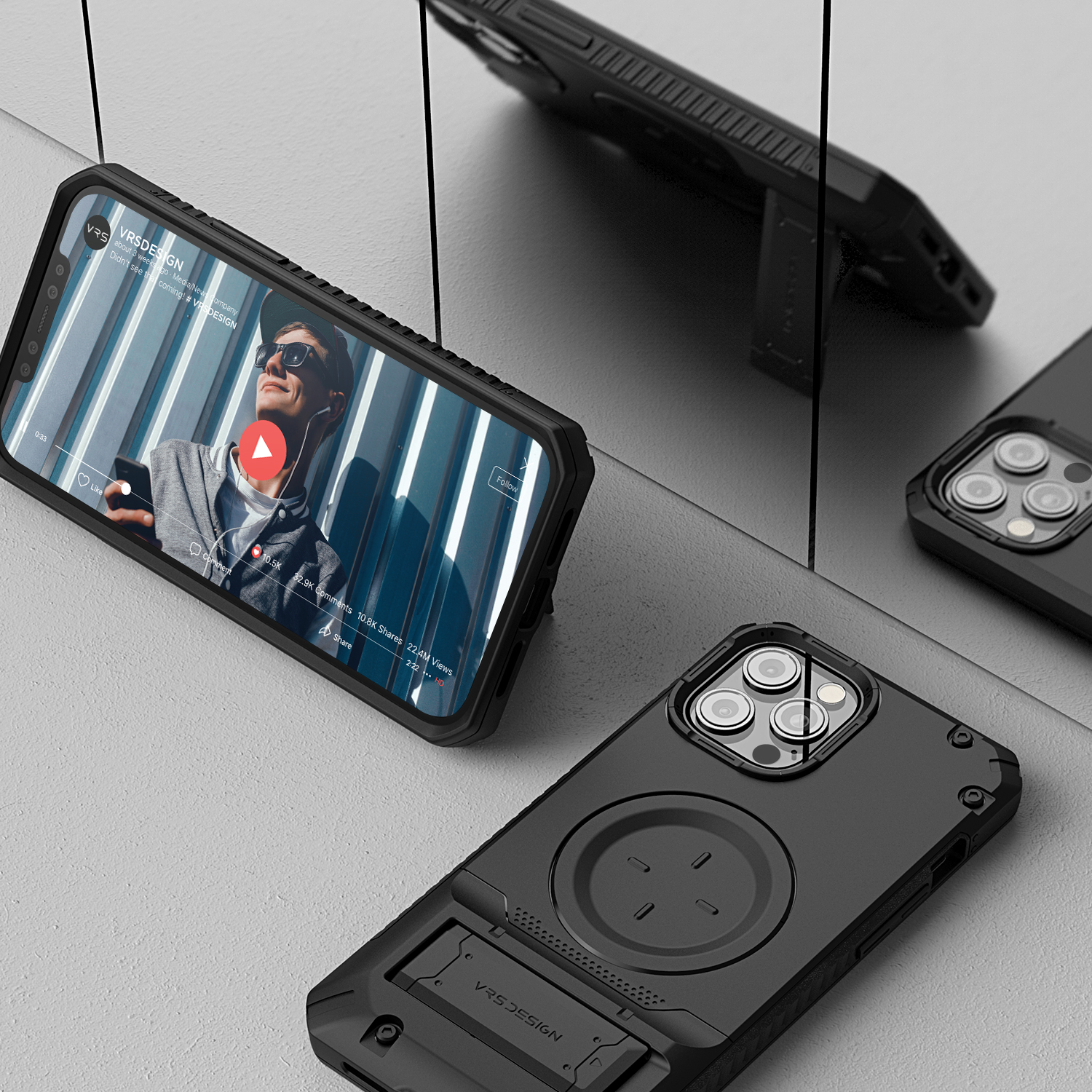VRS Quickstand Pro Magsafe iPhone 13 Pro Metal Black