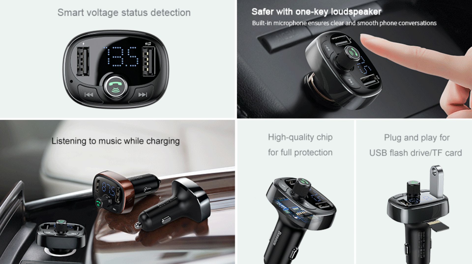 Baseus FM Transmitter S-09 Car Bluetooth MP3 Player